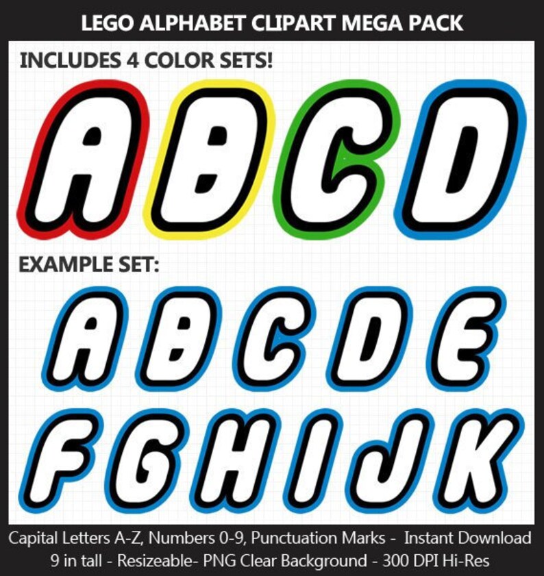 Lego Alphabet Clipart - Letters, Quantities, Punctuation, Birthday Signal, Lego Birthday Get together, College or university Clroom, Lego Terms, Iron-Upon, Printable photo regarding Lego Letters Printable referred to as Lego Alphabet Clipart - Letters, Figures, Punctuation, Birthday Signal, Lego Birthday Bash, College or university Clroom, Lego Words and phrases, Iron-Upon, Printable