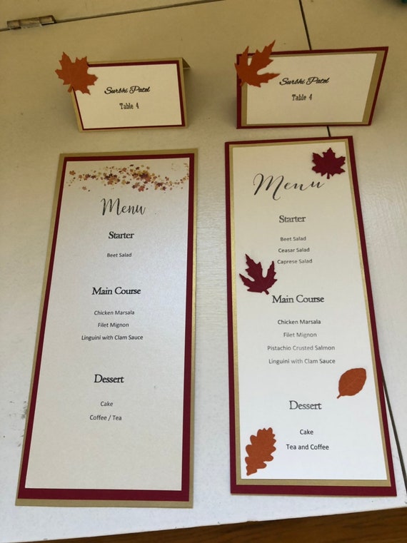 Printed Wedding Menu Wedding Reception Menu Event Menu Etsy