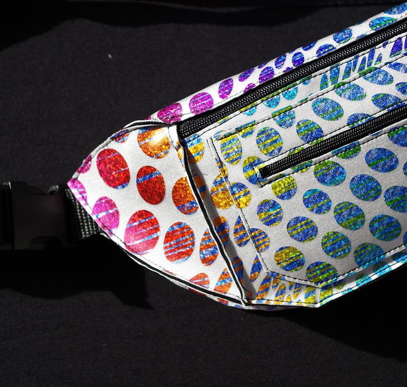 Fanny Pack Rainbow Psychedelic Festival Burning Man Retro Bum Bag