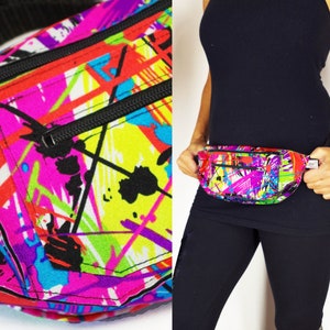 Retro Eighties Paint Splatter Fanny Pack