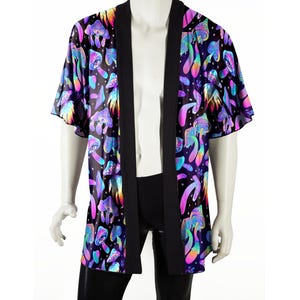 Festival Kimono-Style Robe Men's Trippy Mushrooms