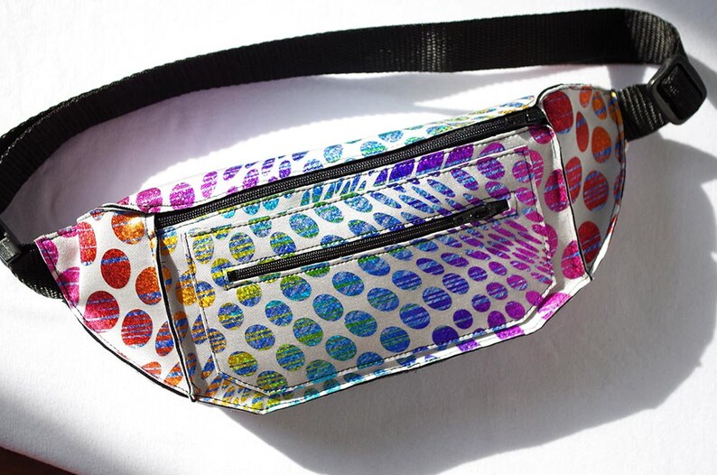 Fanny Pack Rainbow Psychedelic Festival Burning Man Retro Bum Bag