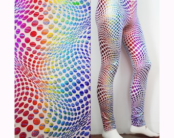 Festival Men's Leggings Meggings Rainbow Dot Pattern