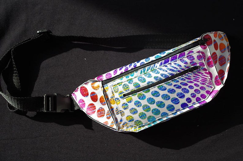 Fanny Pack Rainbow Psychedelic Festival Burning Man Retro Bum Bag