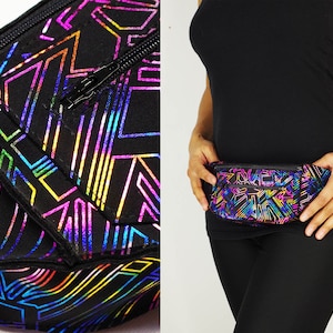 Multi-Color Geometric Festival Fanny Pack image 1