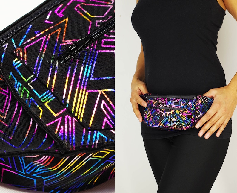 Multi-Color Geometric Festival Fanny Pack image 1