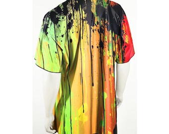 Yellow Paint Drips Festival Rave Kimono