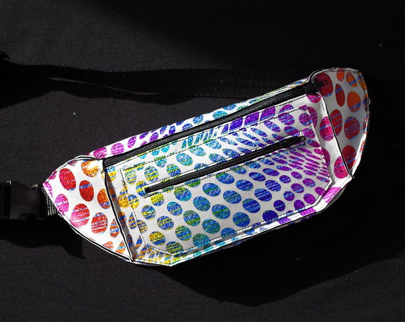 Fanny Pack Rainbow Psychedelic Festival Burning Man Retro Bum Bag