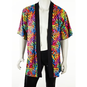 Festival Kimono-Style Robe Mens or Women's 90s Graffiti Print