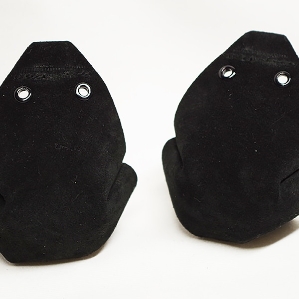 Roller Skate Toe Caps Solid Black Durable Suede with Black Grommets