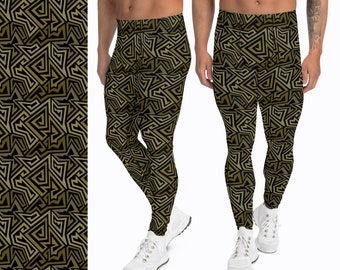 Meggings for Men Festival Leggings in Geometric Camouflage