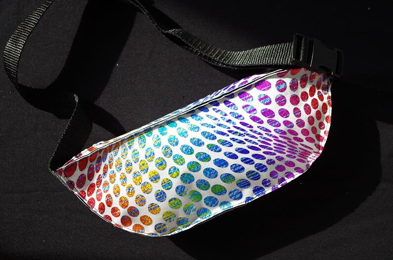 Fanny Pack Rainbow Psychedelic Festival Burning Man Retro Bum Bag