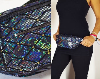 Festival Fanny Pack Iridescent Black Harlequin