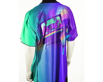 Festival Rave Kimono with Cassette and Palm Trees Mens or Womens