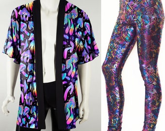 Festival Men's Outfit:  Mushroom Kimono and Geometric Leggings