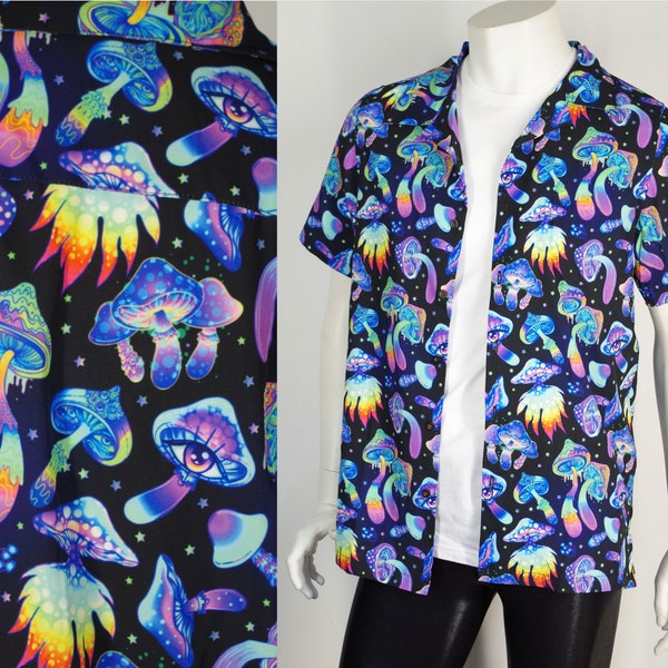 Magic Mushrooms Print Festival Hawaiian Style Shirt