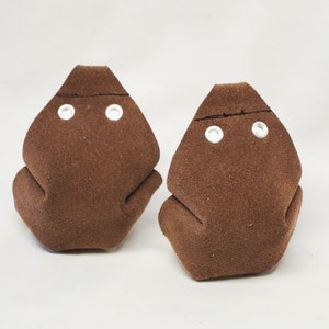Roller Skate Toe Caps in Brown Suede