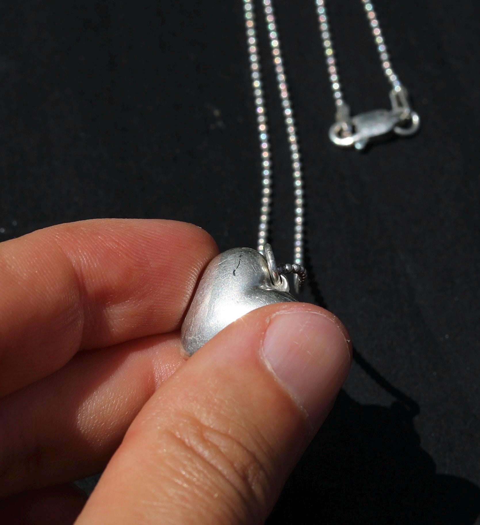 ヴィンテージ スターリングシルバー パフィーハート ペンダント