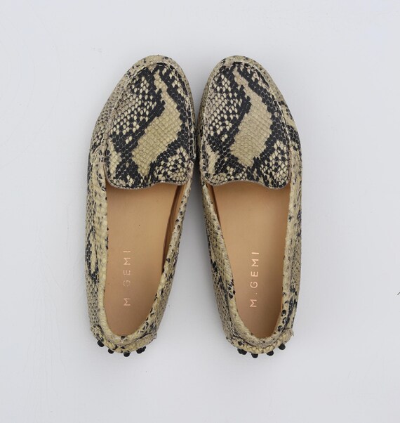 M. Gemi Felize Python Embossed Leather Loafers - … - image 4