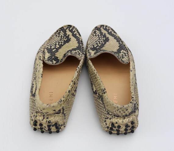 M. Gemi Felize Python Embossed Leather Loafers - … - image 2