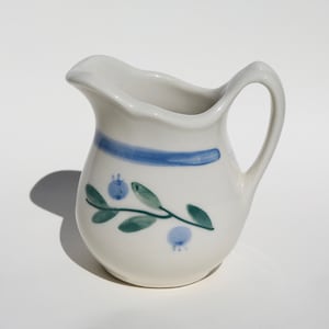 VTG Beautiful coffee/tea ceramic milk creamer/ tiny pitcher / hand painted flower theme creamer/tea ceremony, small vase, hand painted china