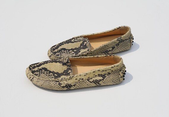 M. Gemi Felize Python Embossed Leather Loafers - … - image 3