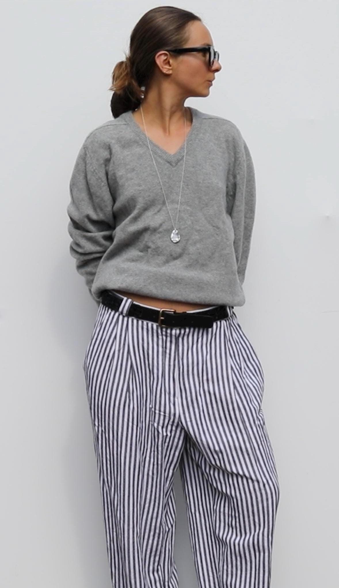 Vintage 90s Lambswool V-neck Sweater: Cozy Casual Grey Pullover - Etsy