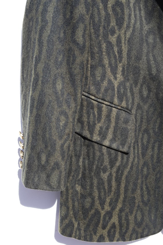 VTG 90s wool chita casual blazer animal leopard p… - image 7