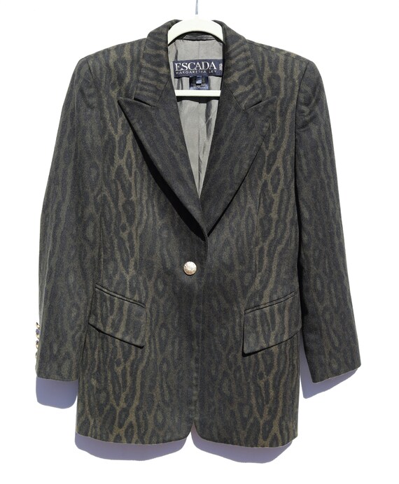 VTG 90s wool chita casual blazer animal leopard p… - image 5