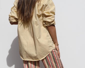 Camicia boyfriend in cotone color senape Chaps Ralph Lauren - Vestibilità rilassata S-M