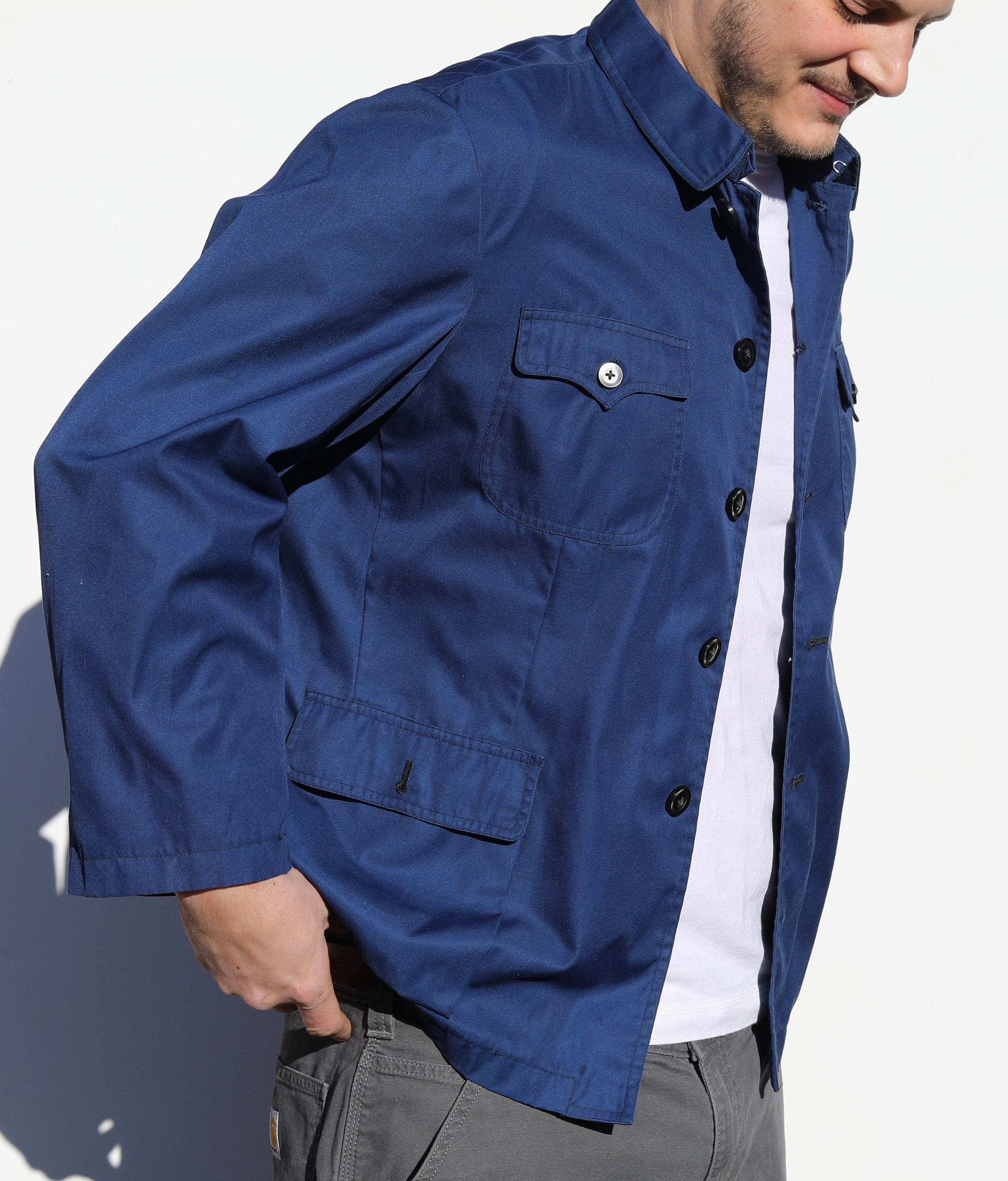 VTG Deadstock Royal Blue Chore Jacket, Workwear Coat, 90s Casual Blue Jacket,  Euc Aprox Size M, Workwear Chefs Jacket With Pockets -  Canada