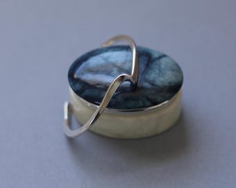 Anello Uomo In Argento Sterling 925 - Motivo Tigre Martellato - Fatto A Mano USA - Taglia 11