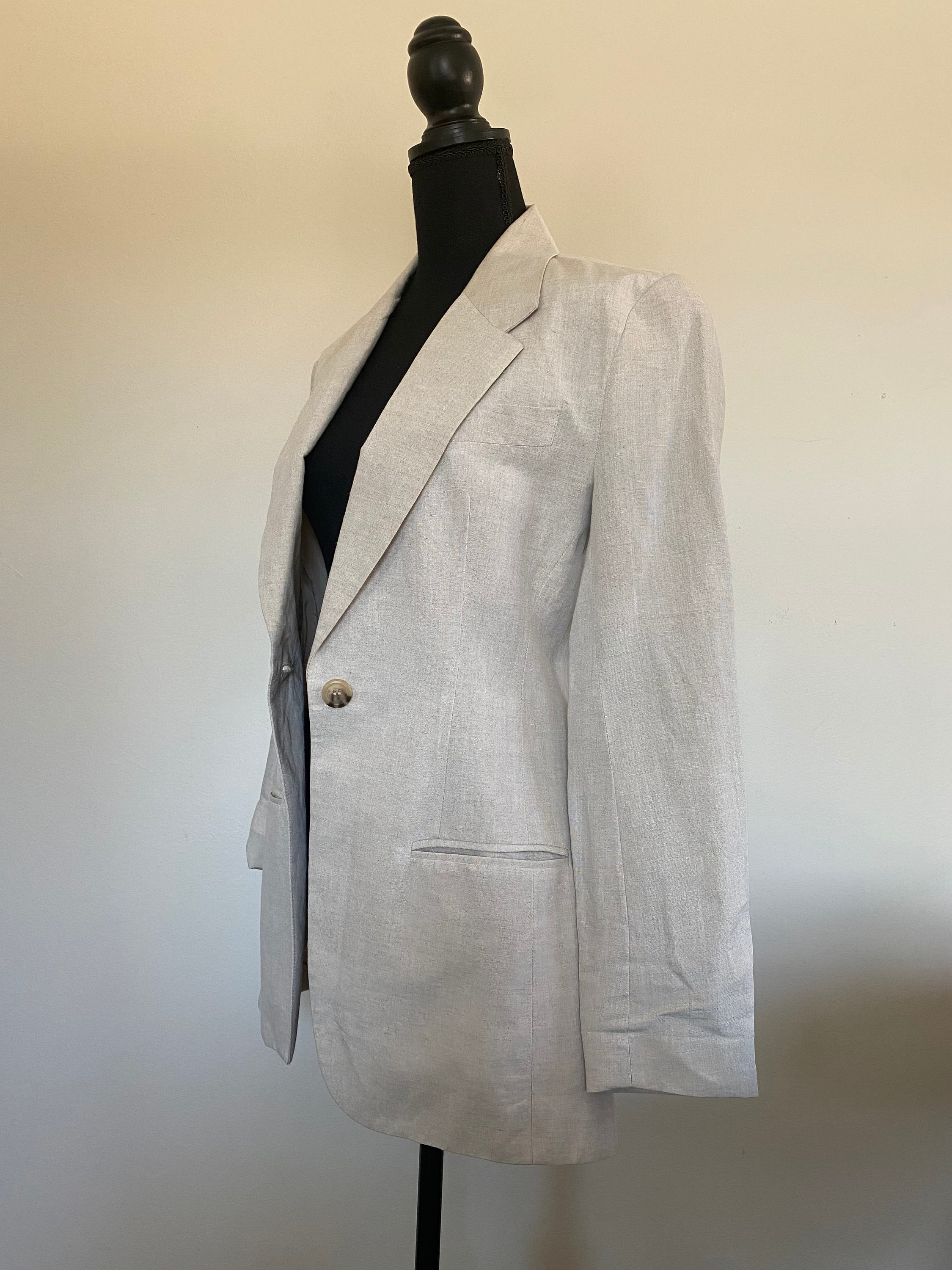 OffWhite Linen Blazer Etsy