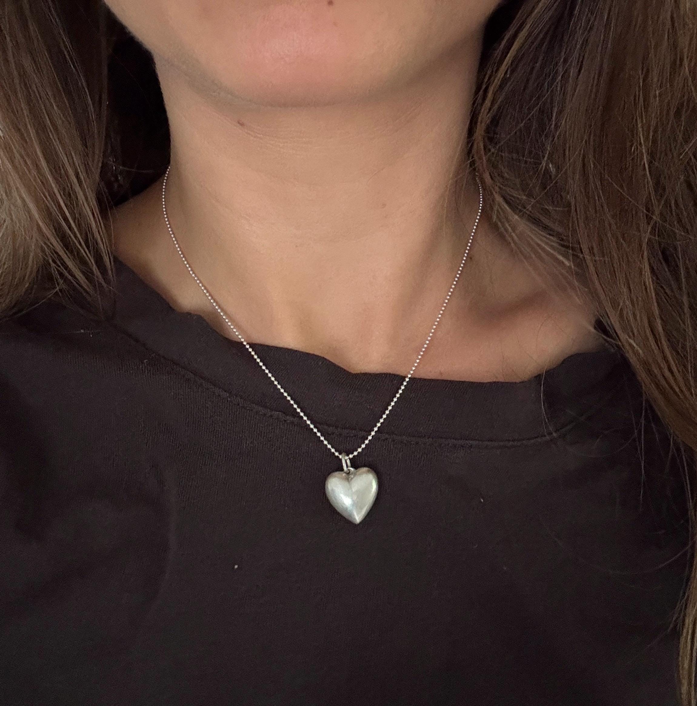 ヴィンテージ スターリングシルバー パフィーハート ペンダント