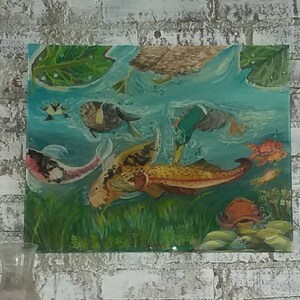 Painting of Ducks taking a swim