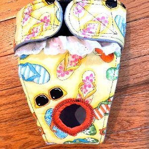 Washable female dog diaper for incontinence training nappies or puppy diaper no elastic free custom sizing On the Beach by angelpuppi