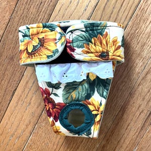 Female Dog Diaper,Panties, dog Britches, Nappies.  Washable Heat Cycle, Incontinence - Fall Sunflowers - by angelpuppi