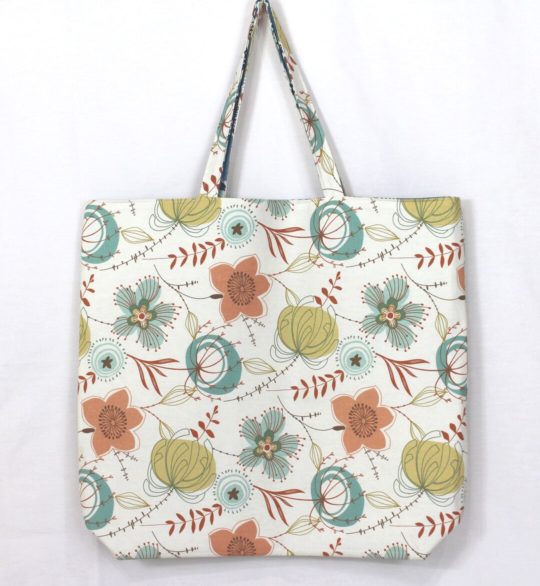 Floral Print Tote Bag Reversible Tote Bag Handmade Tote Bag - Etsy