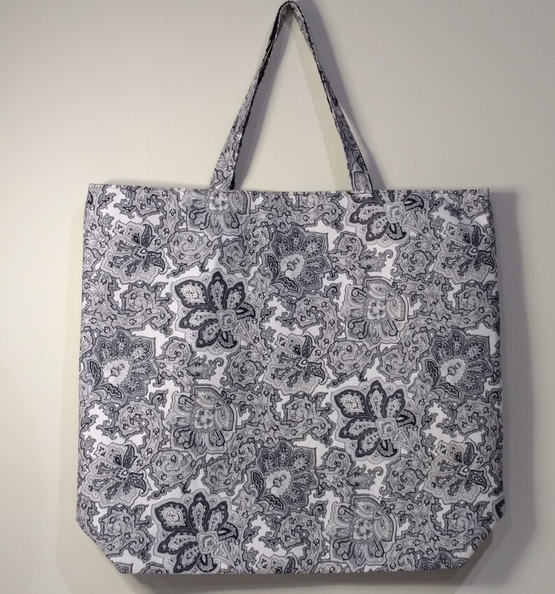 Black and White Tote Bag Reversible Tote Bag Handmade Tote | Etsy