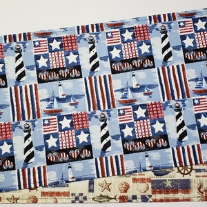 Americana Placemats, Reversible Placemats, Handmade Placemats, Nautical Theme Placemats, Americana Decor, Patriotic Table Decor, Beach Theme