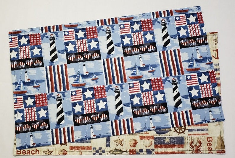 Patriotic Placemats Reversible Placemats Handmade Placemats Etsy