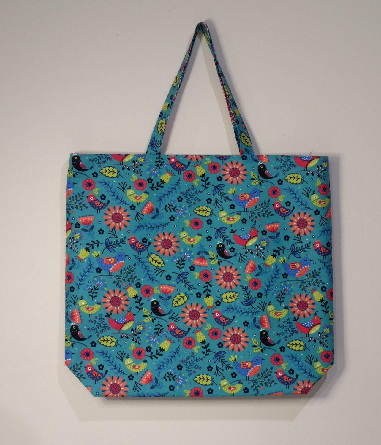 Floral Tote Bag Reversible Tote Bag Handmade Tote Bag | Etsy