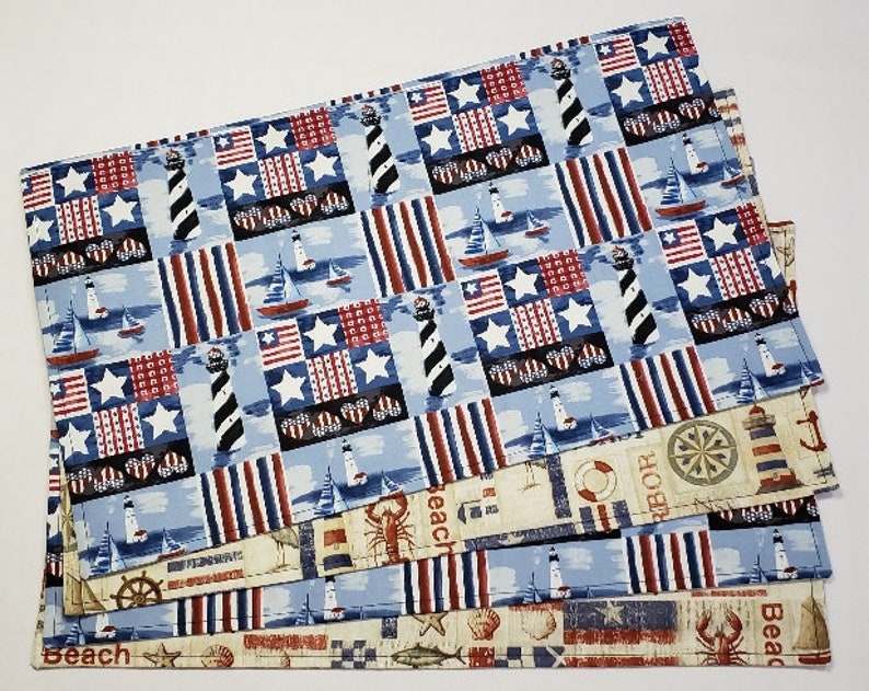 Patriotic Placemats Reversible Placemats Handmade Placemats Etsy
