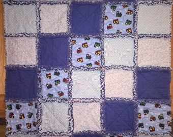 Baby Quilt, Baby Rag Quilt, Infant Receiving Quilt, Handmade Baby Quilt, Toddler Security Quilt, Flannel Quilt, Baby Boy Quilt