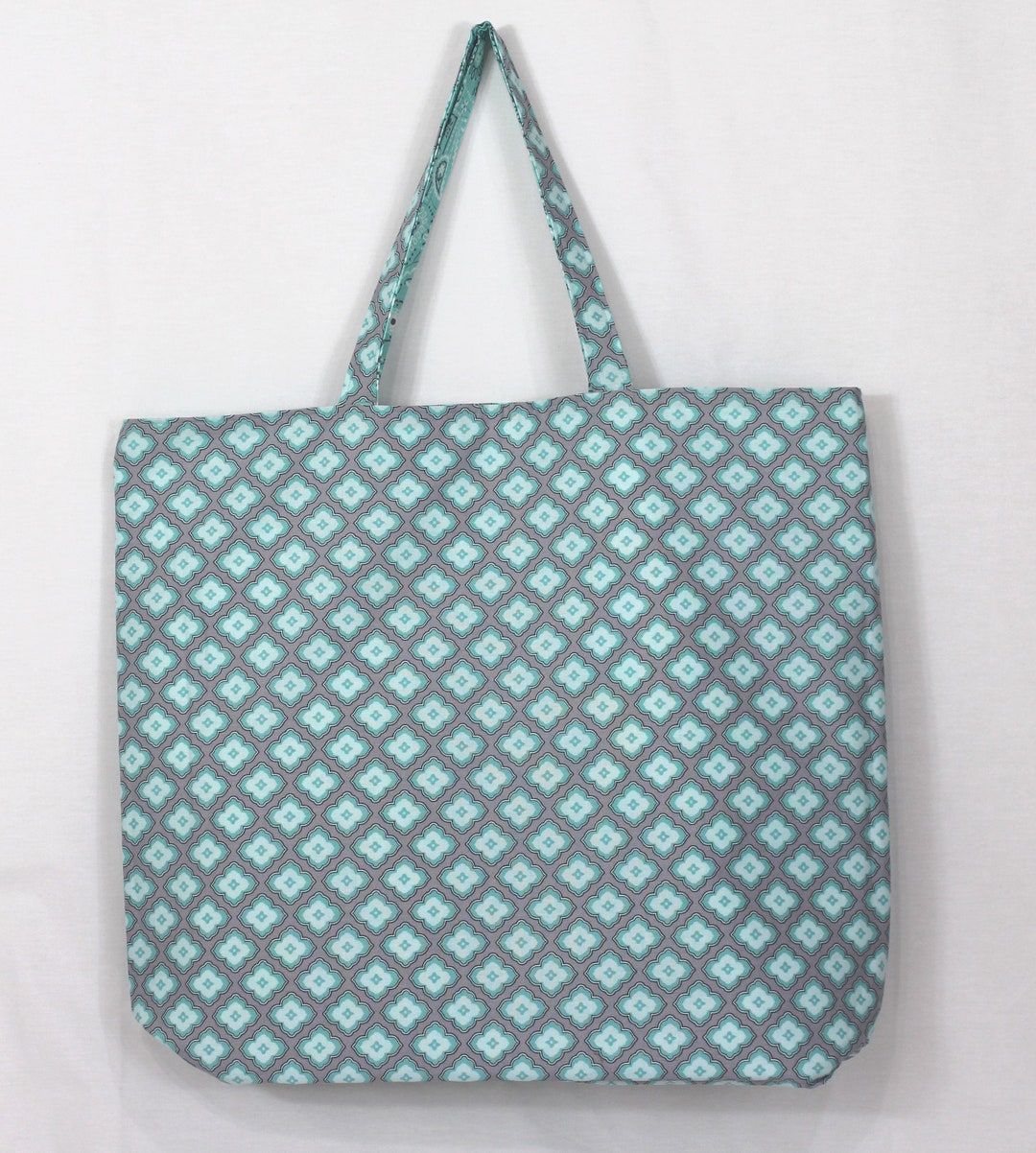 Aqua Tote Bag Reversible Tote Bag Handmade Tote Bag Lined - Etsy