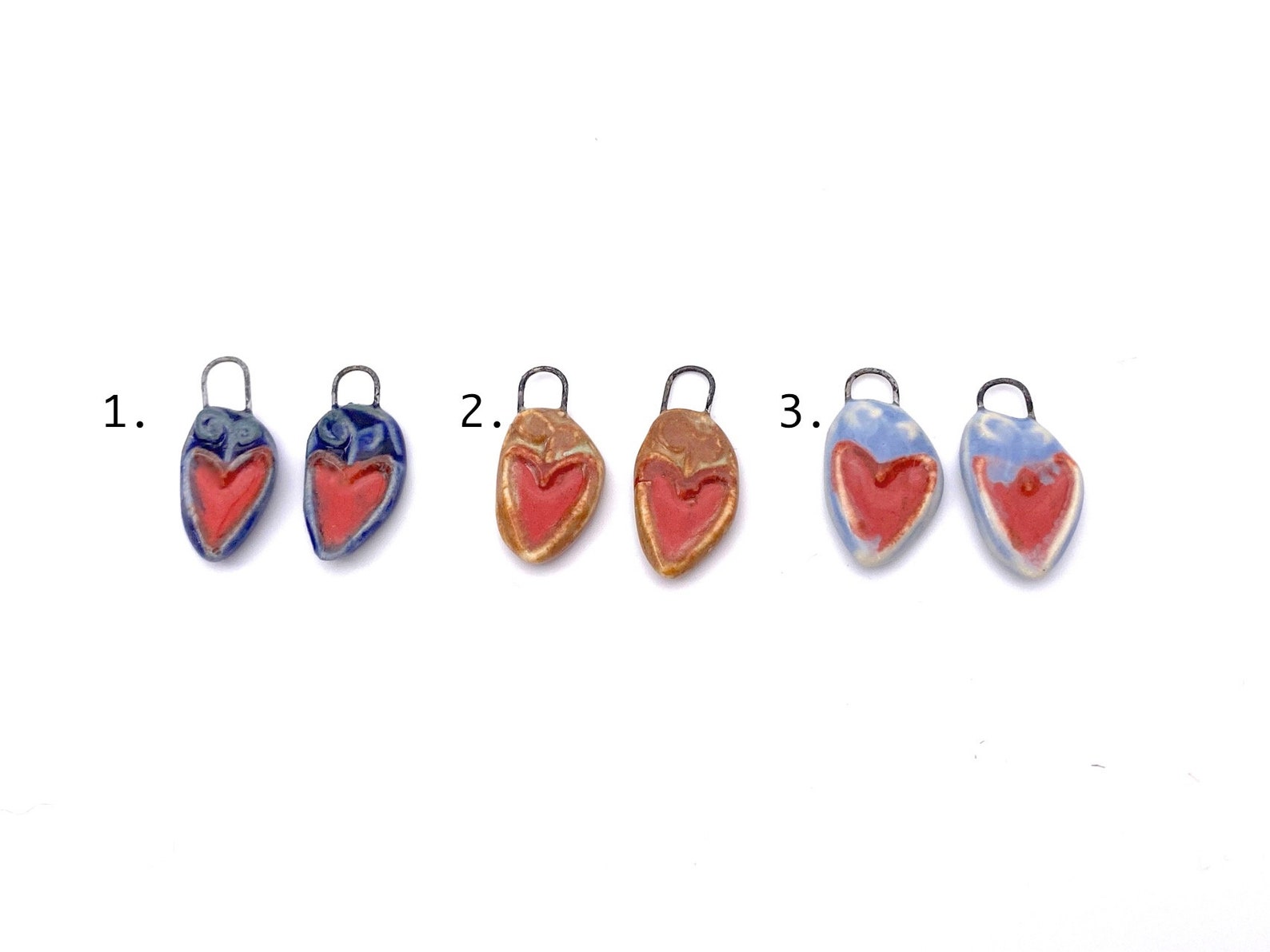 Ceramic Heart Charms for Making Earrings Necklace Jewelry Etsy