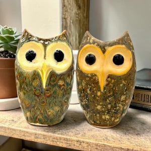 Ceramic Owl Sculpture: Handmade Pottery Figurine