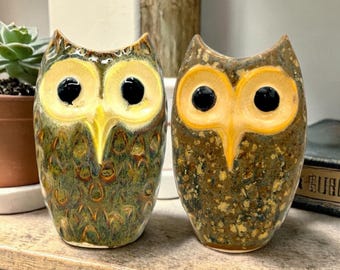 Ceramic Owl Sculpture: Handmade Pottery Figurine