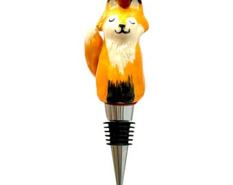 Handmade Ceramic Fox Wine Cork Rabbit Champagne Stopper