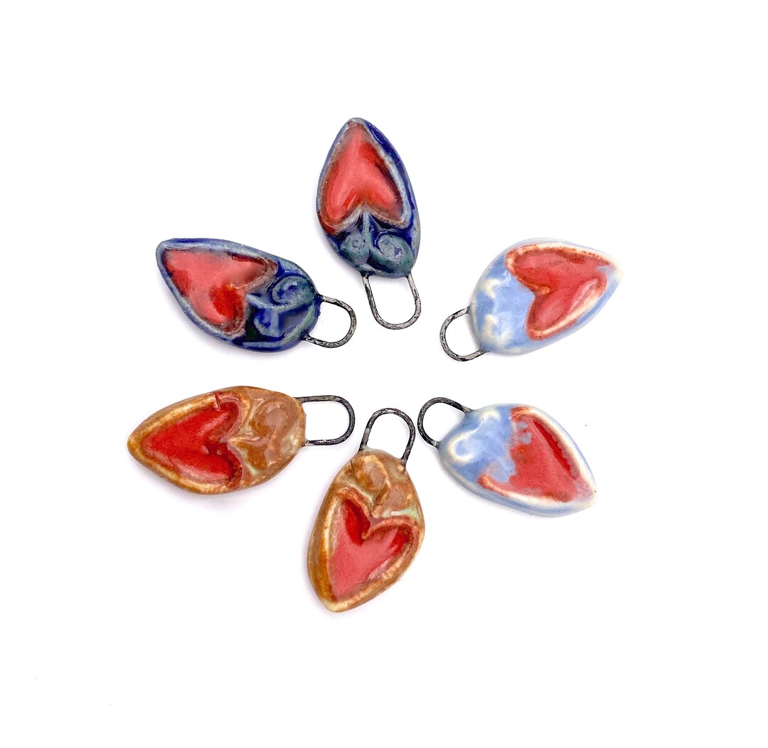 Ceramic Heart Charms for Making Earrings Necklace Jewelry Etsy